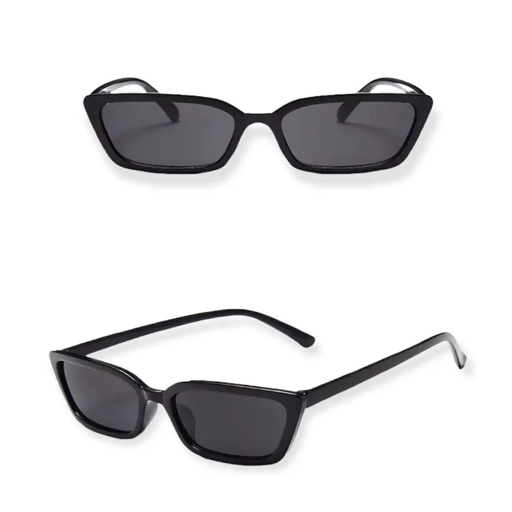 🆕Black Cat Eye Square Rectangle Tinted Lens Sunglasses